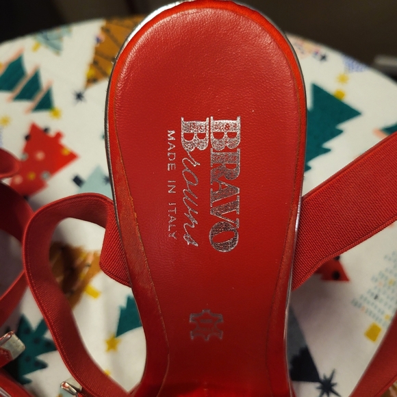 EU39 Red patent leather stilettos with buckles and bows by Bravo Browns - Picture 7 of 16